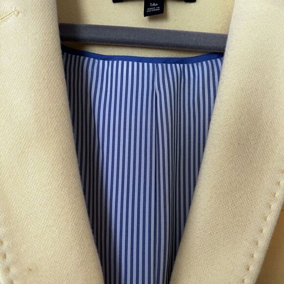 Talbots Butter Yellow Aberdeen Blazer Cotton Blend Size 14P - Picture 5 of 13